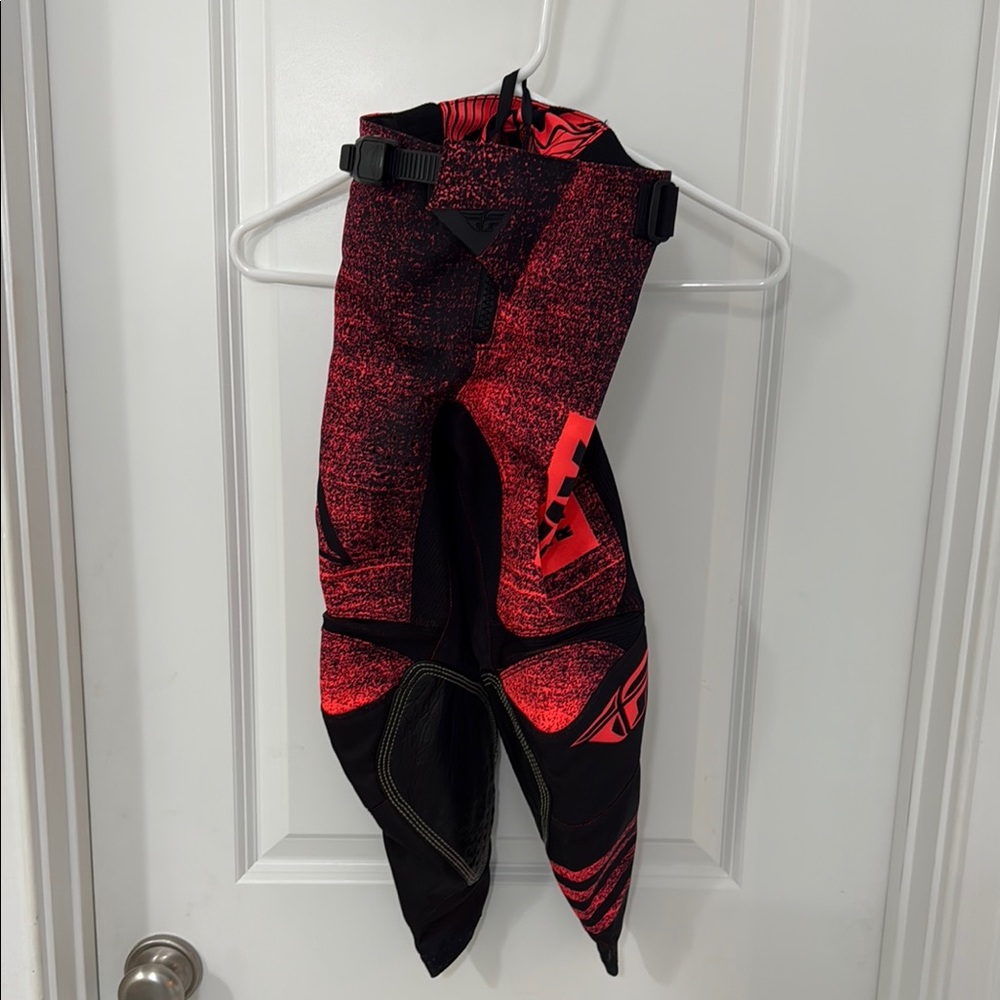 Boys FLY RACING Red and Black Racing Pants
